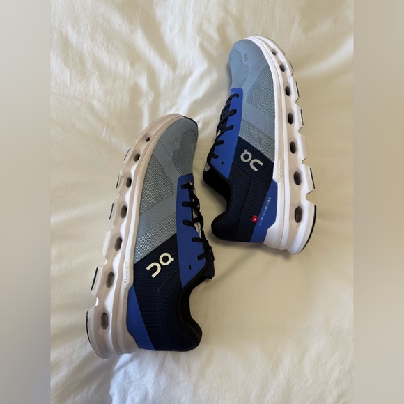 On Cloud | Women’s 9.5 | Cloudrunner Chambray Midnight Blue Black Athletic Shoes - Picture 7 of 8